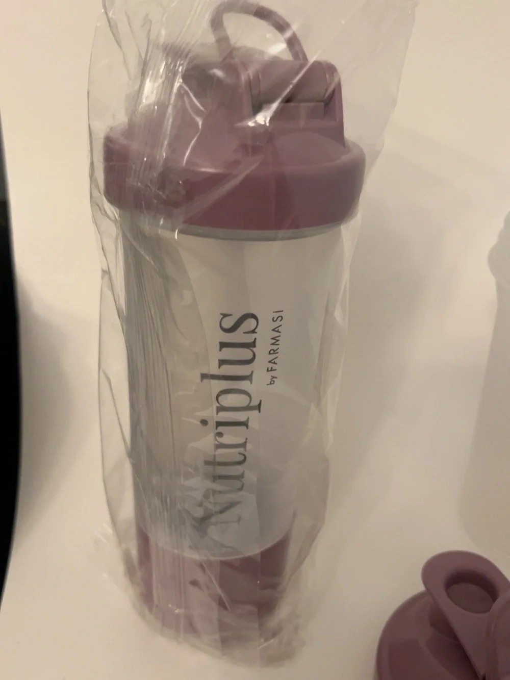 Farmasi Nutriplus Shaker Bottle with Storage Compartment – Purple